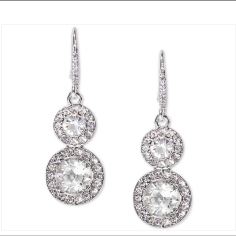 Charter Club Crystal & Stone Halo Drop Earrings